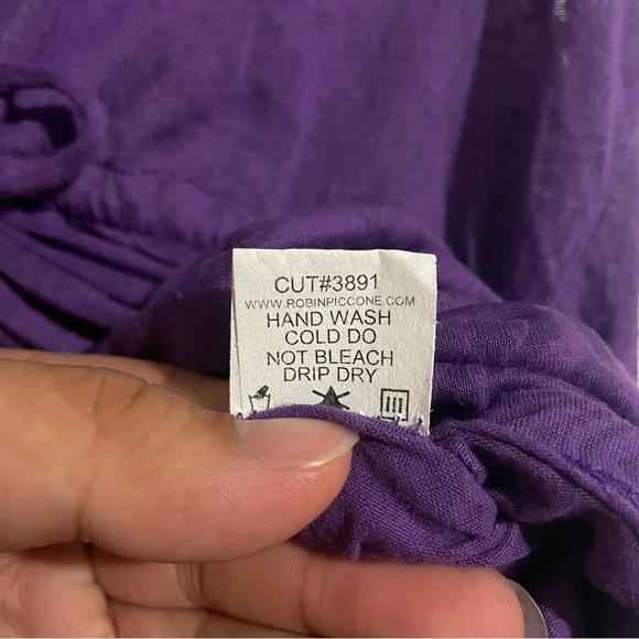 Robin Piccone Purple Hooded Coverup Dress Sleeveless Paisley Print - Picture 10 of 11